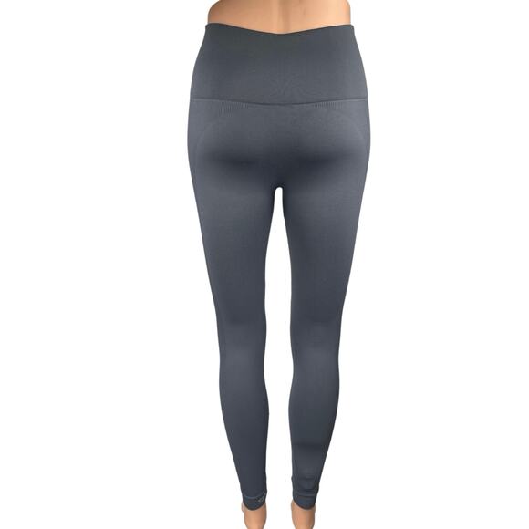 Set Active Blue Gray Skinny Leg Mid Rise Activewear Yoga Gym Leggings Pants Sz S - Picture 3 of 4